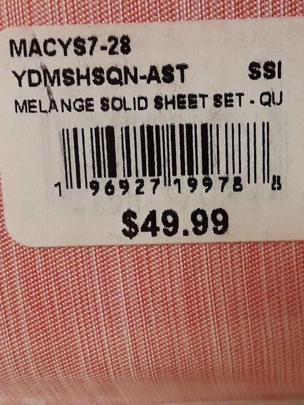 Oak + Ivory Queen Sheet Set 4-Pc Melange Peachy/Pink Microfiber NWT Bedding